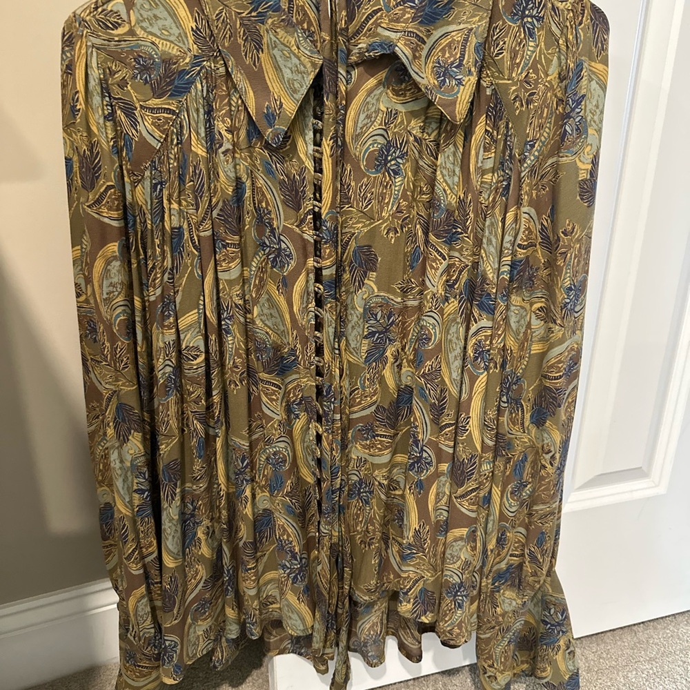 Free People Multicolor Paisley Blouse